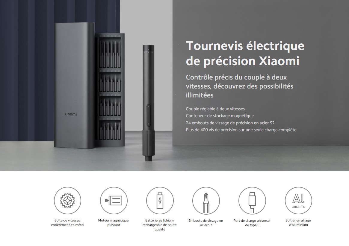 Mi Electric Precision Screwdriver fiche technique