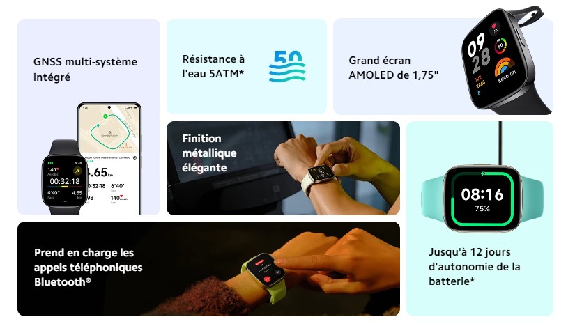 Redmi-watch-3-xiaomi-tunisie-spects-Montre-connectée-Notifications intelligentes-Mitunisie