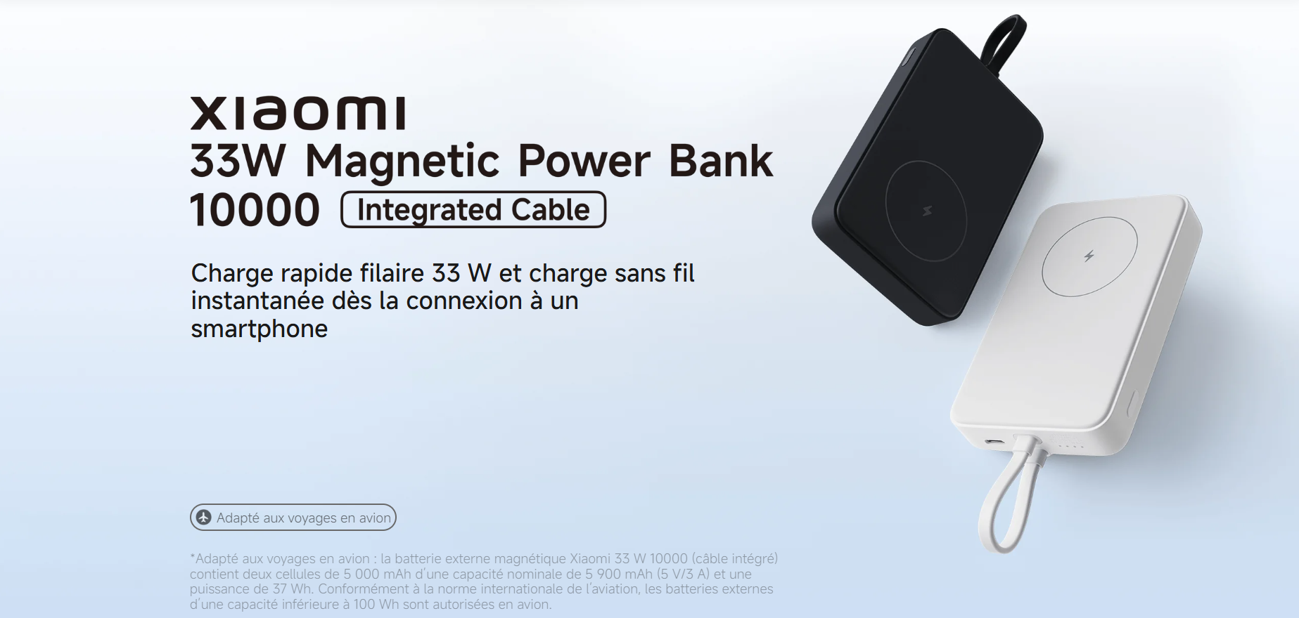Xiaomi 33W Magnetic Power Bank 10000mAh (Integrated Cable) fiche technique